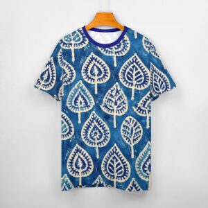 All over mugal print sanganeri bagru indian art paisley print tee shirt.