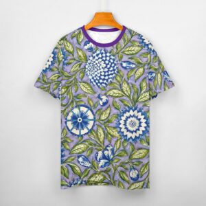 All over mugal print sanganeri bagru indian art paisley print tee shirt.