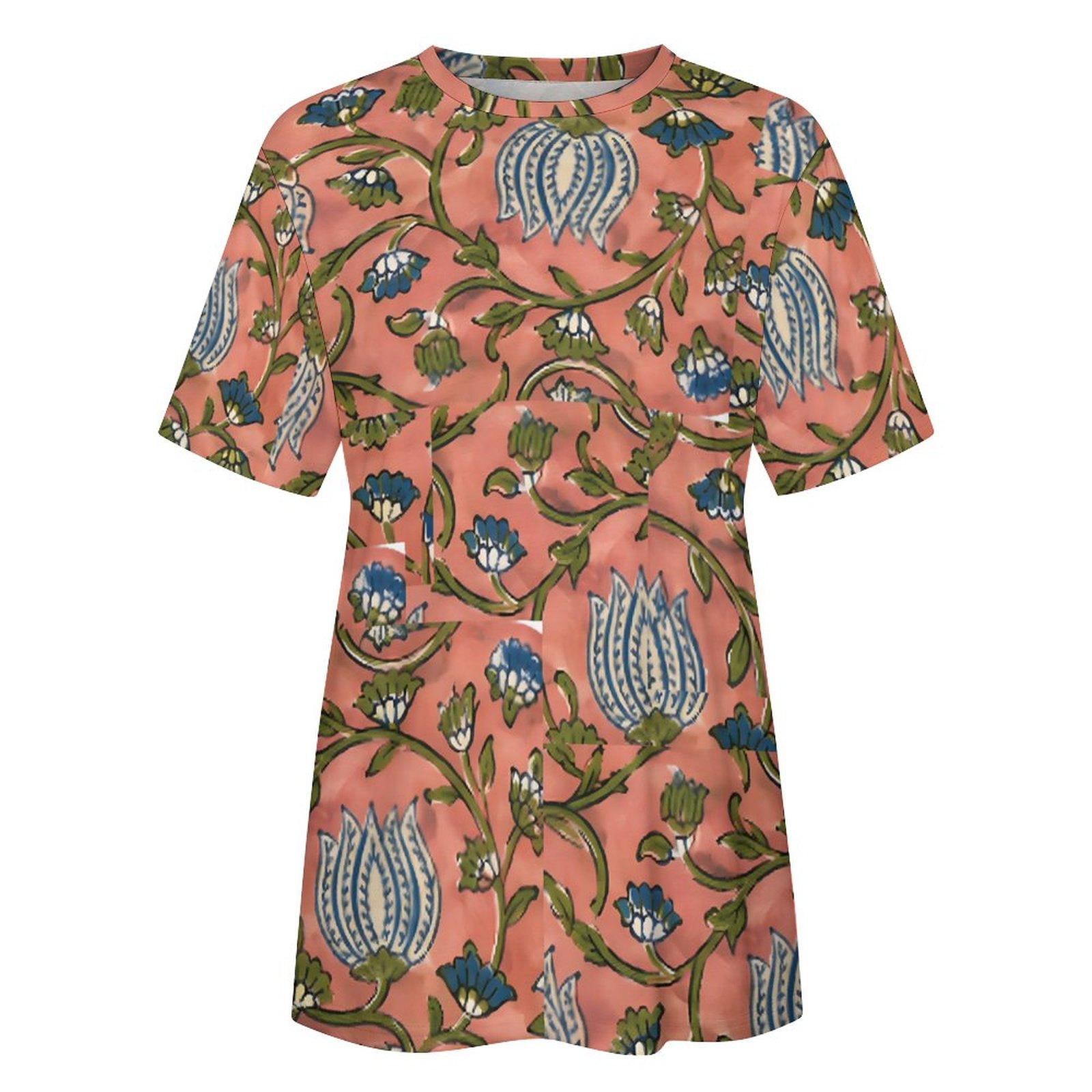 All over mugal print sanganeri bagru indian art paisley print tee shirt. All over mugal print sanganeri bagru indian art paisley print tee shirt.