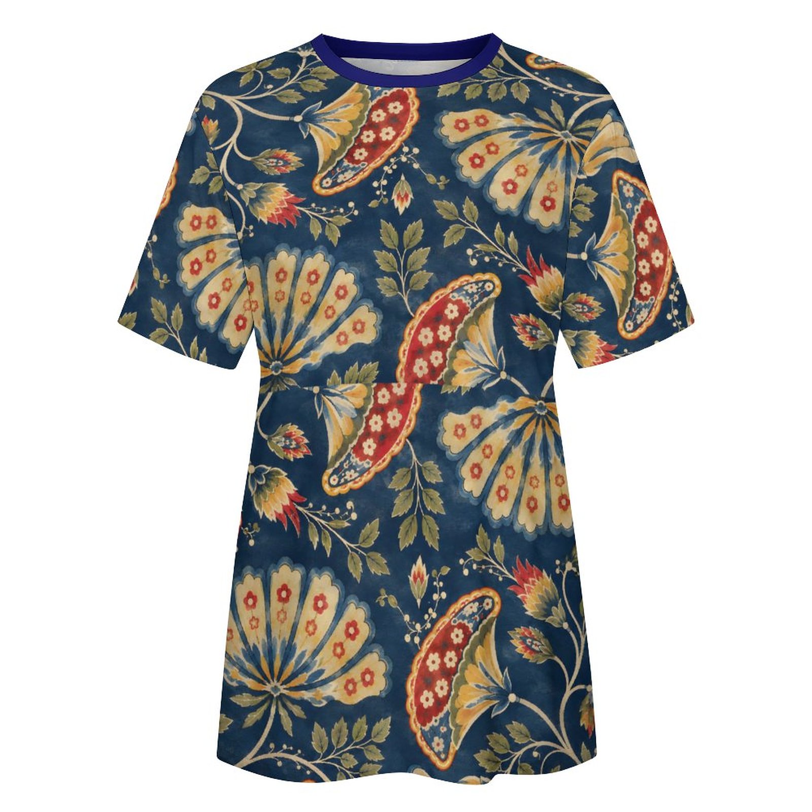All over mugal print sanganeri bagru indian art Hand paisley print tee shirt. All over mugal print sanganeri bagru indian art Hand paisley print tee shirt.