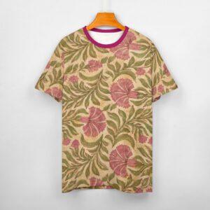 All over mugal print sanganeri bagru indian art paisley print tee shirt.
