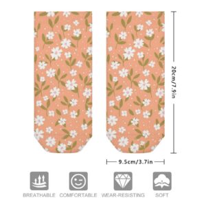 orange floral socks