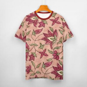 All over mugal print sanganeri bagru indian art paisley print tee shirt.