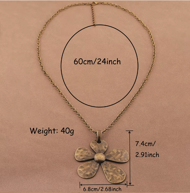 bronze necklace in floral design bronze necklace in floral design